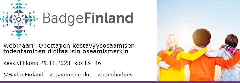 tiekery's tweet photo. Webinaari 29.11: Opettajien kestävyysosaamisen todentaminen digitaalisin osaamismerkein. Kuulemme miten kansainvälisessä #EduSTA-hankkeessa määritellään ammatillisten opettajien käytännöllisiä kestävyysosaamisia ja toteutetaan #osaamismerkki-järjestelmä https://t.co/l5dAE8Kopm https://t.co/ycxyACivgY