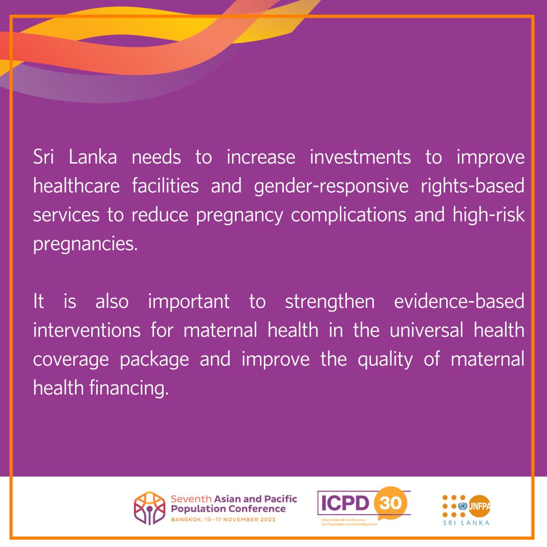 UNFPASriLanka's tweet image. Discussions on the important lessons in maternal health from Sri Lanka took place during a side event at #APPC7. 

@UNFPASriLanka had the opportunity to exchange knowledge, gain insights, and engage in constructive dialogue regarding key thematic concerns in the region.