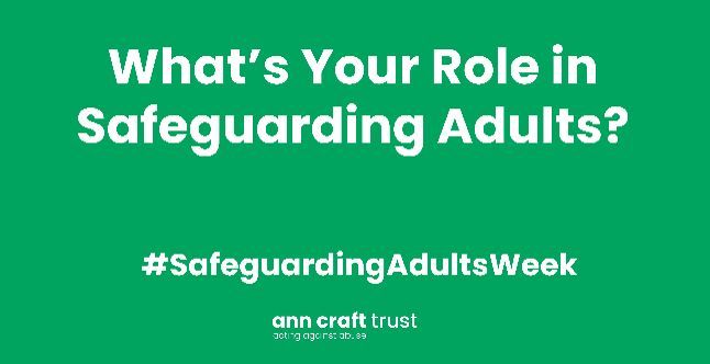 This is Safeguarding Adults Week. Its an opportunity for all of us to consider our role in safeguarding in our workplaces for our colleagues, those we look after, and to think about the role we play in wider society #safeguardingadultsweek @anncrafttrust buff.ly/32NNeda