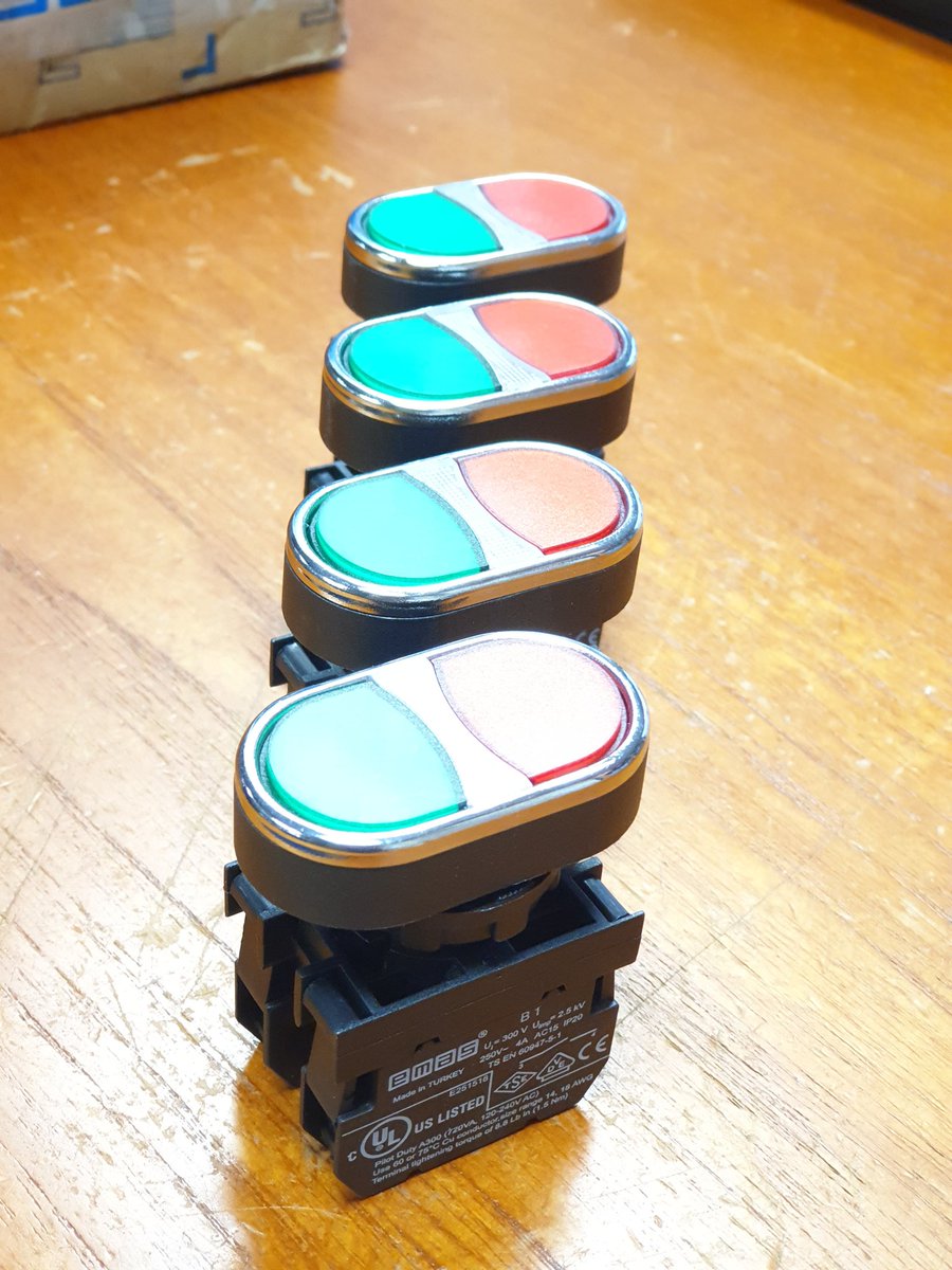 Emas B series Double push buttons. Sales@emaselectric.co.uk #emaselectricuk