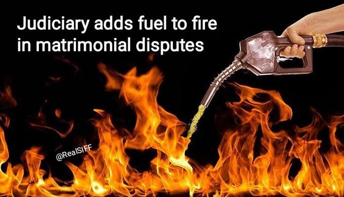 Judiciary is 100% responsible for the extortion industry, fake cases and no amicable settlements.

'Amicable settlements are not possible, because courts add fuel to the fire.'

#MoreSalaryMoreAlimony 

#HalfPropertyAlimony