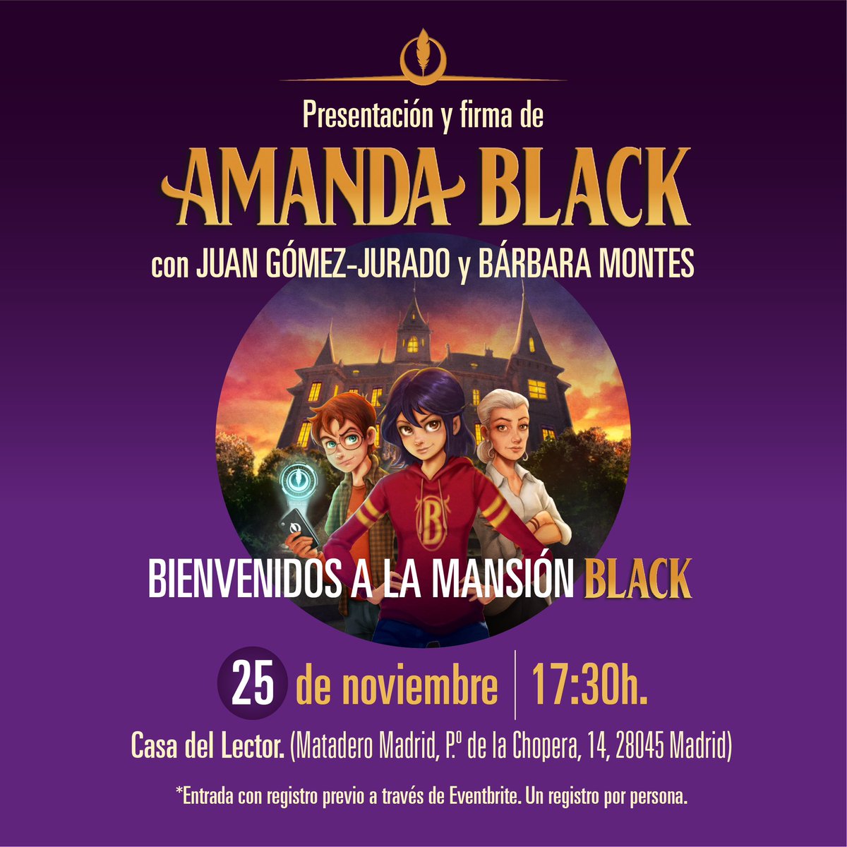 CasaLector's tweet photo. ¡PRESENTACIÓN Y FIRMA DE LIBROS DE AMANDA BLACK el sábado 25 de noviembre a las 17:30h! 💜
Entradas en la web: https://t.co/pzwDoKz7y3 https://t.co/l198iEFiY9