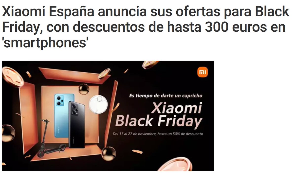 🎉📱 #BlackFridayXiaomi: Del 17 al 24 de noviembre, ahorra hasta 300€ en smartphones y más. Xiaomi 13T, POCO F5 Pro, Redmi Note 12 ¡y más! Equipa tu casa y oficina con lo último de Xiaomi. 🛍️

👉 Más info aquí: opiniones-sobre.com/xiaomi-opinion…

#OfertasTech #XiaomiOfertas #Tecnología2023