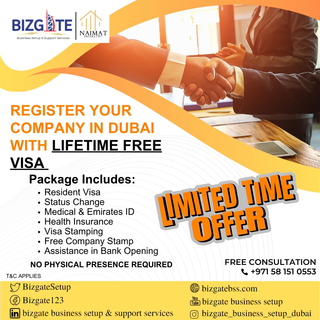 BizgateSetup's tweet image. Register your company in Dubai with lifetime free visa

Contact Details
Mobile: +971 58 151 0553
Email: ammar@bizgatebss.com

#business #entrepreneur #motivation #success #marketing #love #money #mindset #inspiration #instagood #instagram #lifestyle #goals #entrepreneurship #UAE