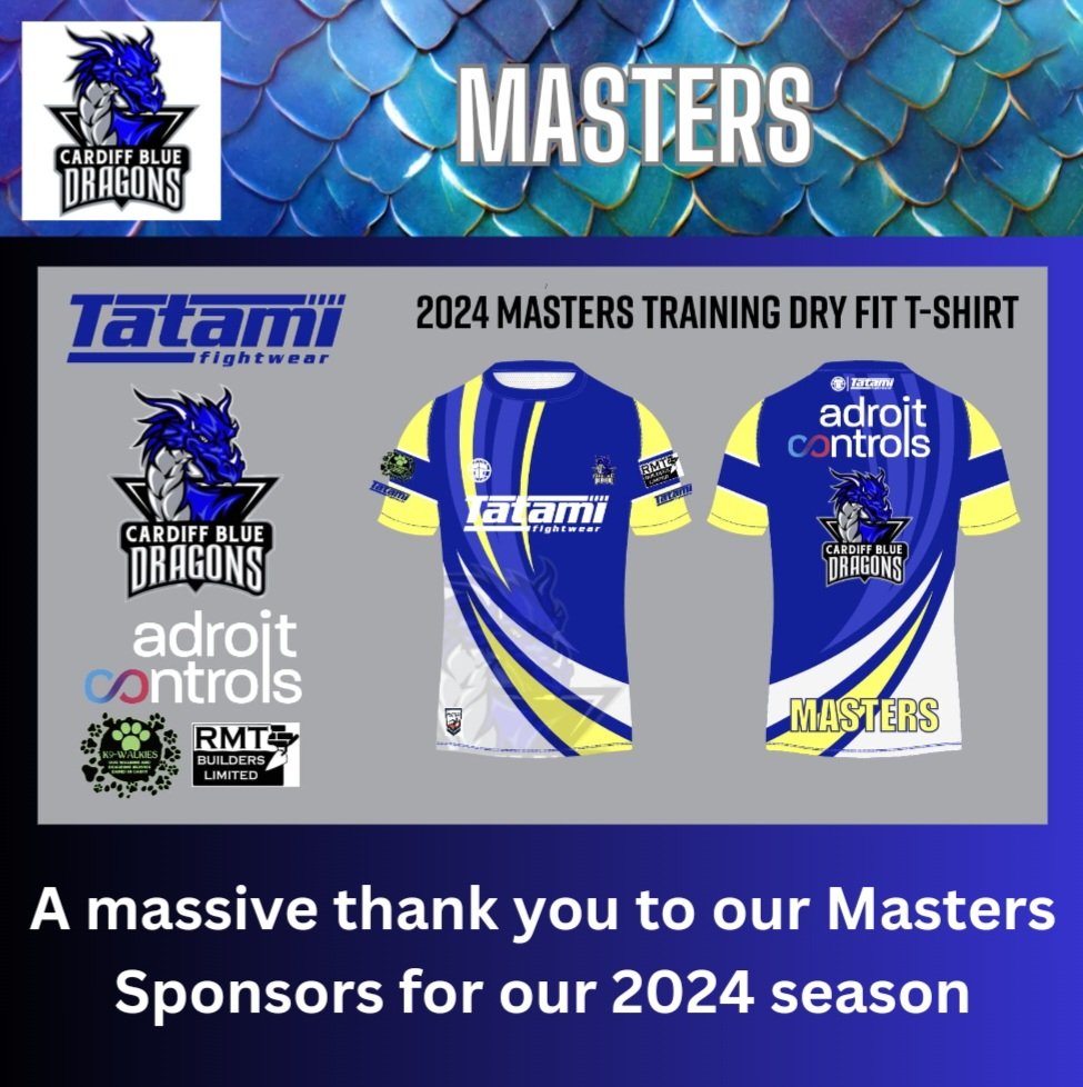 A huge thank you to our Masters sponsors Ryan at RMT Builders, K9-walkies Tatami Fightwear JiuJitsu Lifestyle and @adroitcontrols have joined our Masters Team sponsors for the 2024 season. Without sponsorship we wouldn't be able to run our teams across the whole club.