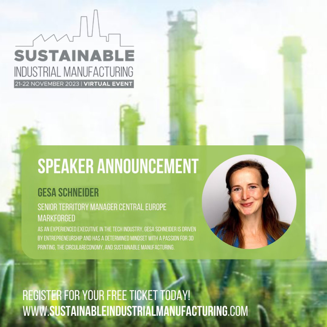 G3saVV's tweet image. Looking forward to speaking at the Sustainable Industrial Manufacturing event tomorrow about “3D Printing for sustainable manufacturing: turning sustainability commitments into action” @SIM_Event #3dprinting #circulareconomy #sustainability