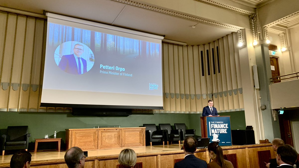 The #FinnishFinanceNatureSummit kicked off with a speech by the Prime Minister of Finland <a href="/PetteriOrpo/">Petteri Orpo</a>