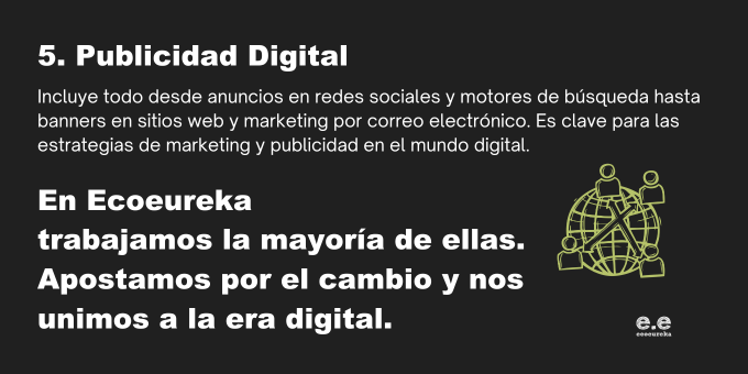 Transforma tu marca con Ecoeureka ✨

¡Explora los 5 Medios Digitales Esenciales que impulsarán tu negocio al éxito! 

🌿 En Ecoeureka, creemos en el marketing que mueve montañas y construye un futuro verde.

#Ecoeureka #MediosDigitales 

👉  Desliza para saber más