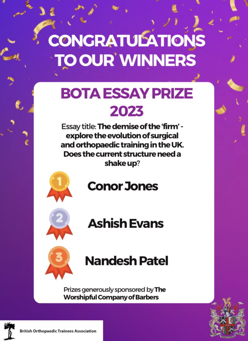 BOTA (@bota_uk) on Twitter photo Congratulations to our Essay Prize Winners! <a href="/ConorJones921/">Conor Jones</a> <a href="/ashevans9/">Ash Evans 🦀🦀🦀</a> and <a href="/nandesh_patel/">Nandesh Patel</a> 🎉🎉<a href="/WcoBarbers/">WCO BARBERS</a> Congratulations to our Essay Prize Winners! <a href="/ConorJones921/">Conor Jones</a> <a href="/ashevans9/">Ash Evans 🦀🦀🦀</a> and <a href="/nandesh_patel/">Nandesh Patel</a> 🎉🎉<a href="/WcoBarbers/">WCO BARBERS</a>