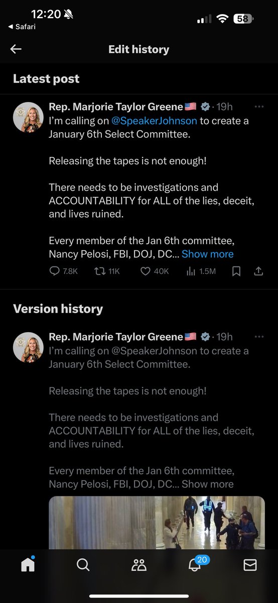 jusflyguy's tweet photo. @RepMTG @SpeakerJohnson LMAO you edited your tweet to cover up your stupidity!? 😂😂😂

It’s a shame someone as dumb as you could hold any public office. https://t.co/cXTMN8vFW7