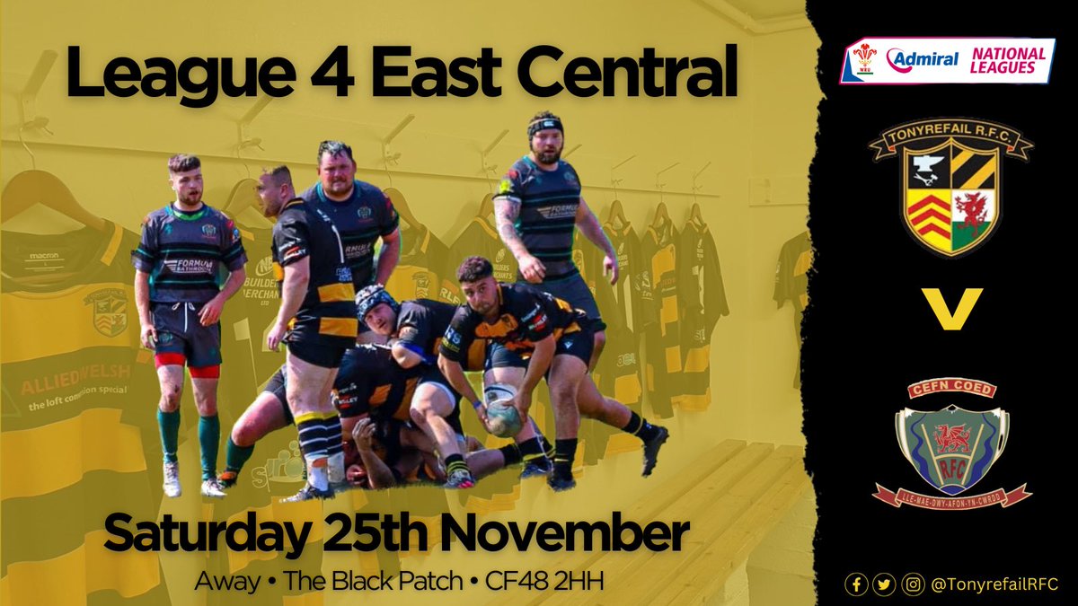 🚨FIXTURE ALERT🚨 

Its up the A470 to @CefnRugby In another challenging away fixture

It’s fairly safe to say the conditions will be a little chillier than when we met earlier in the season! 

The boys as always appreciate the travelling support!

⚫️🟡