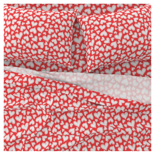 PaisleyPowered's tweet image. Do you love staying in bed? me too! but unfortunately, it's Monday morning, so rise &amp;amp; shine! Why not order a beautiful bedding set printed with the Valentine Love Hearts design? 20% discount until Wednesday night! 
#BeddingSale #bedding  spoonflower.com/en/home-decor/…