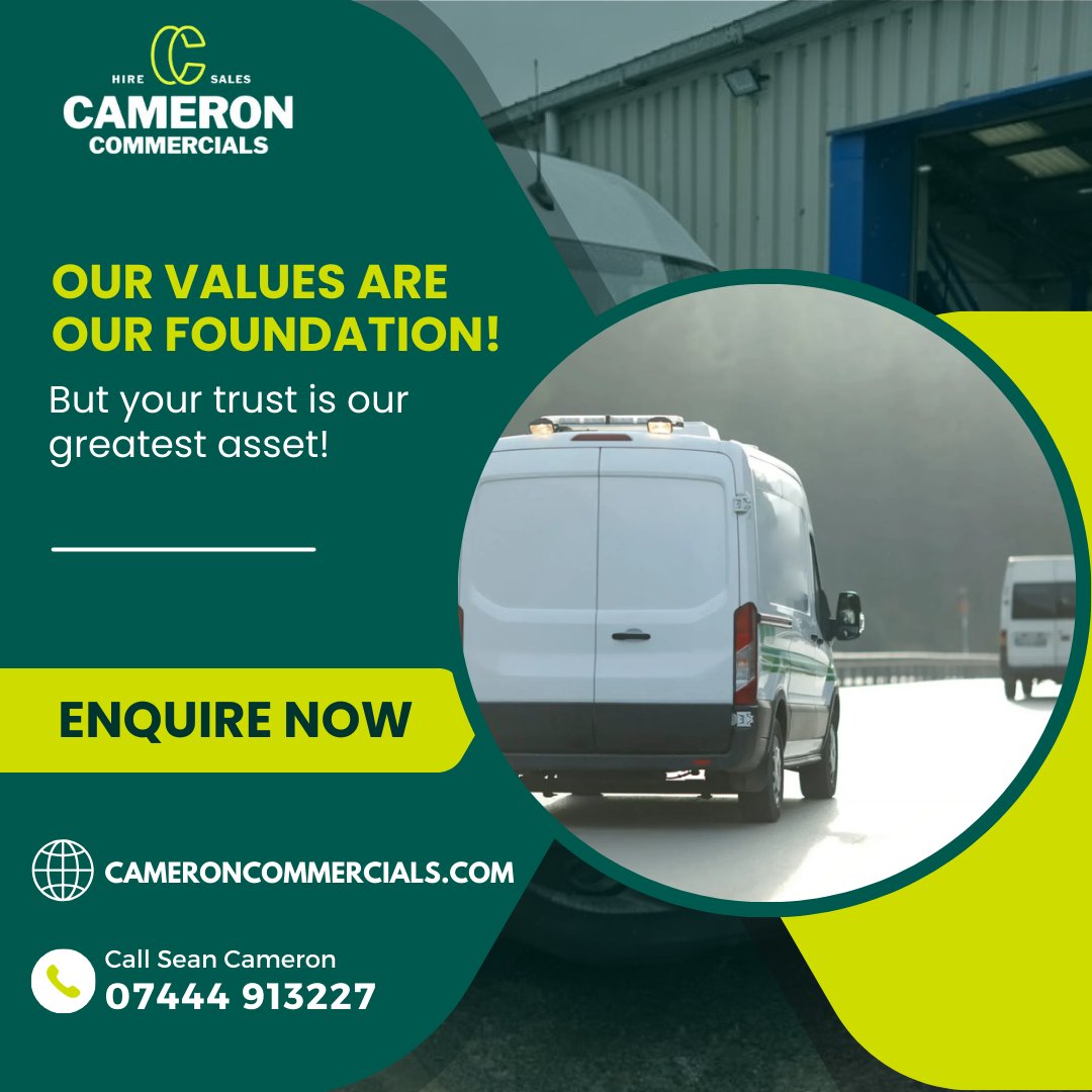 As an independent company, our foundation is built on unwavering core values. We believe in keeping our promises, always being honest, and holding ourselves accountable. 🤝🚛 These principles define who we are. 🌐 cameroncommercials.com/vehicle-sourci… #vansales #finance #CoreValues #Trust