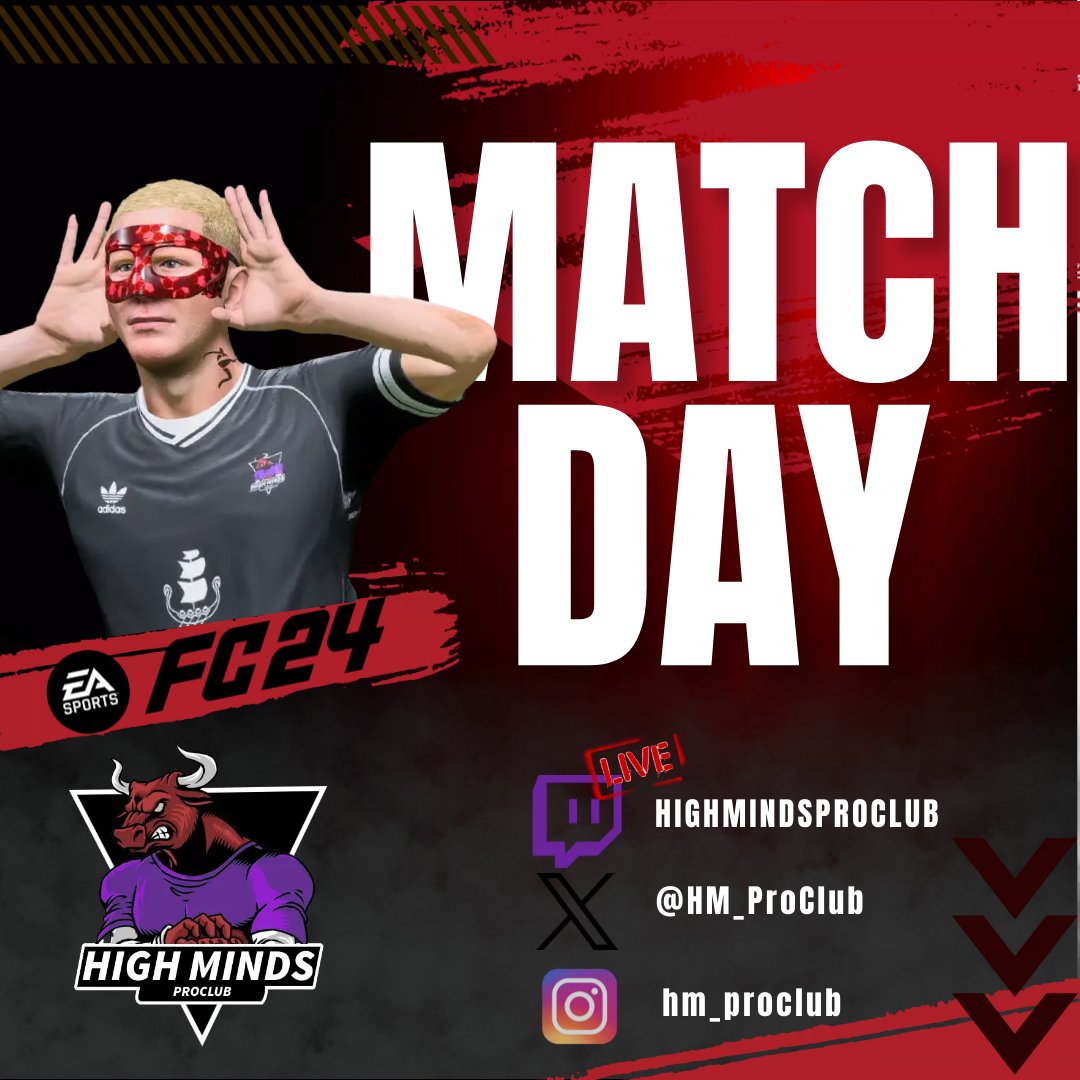 HM_ProClub's tweet photo. ‼️ MATCH DAY
📅 21/11 - 23:00
🆚 @delfinitaranto
🏆 @proleagueitalia
📺 https://t.co/ht5EIY2l78
#gohighminds #proleagueitalia #vpg #eafc24 #fc24 #proclubs #proclubitalia https://t.co/qrBswBhWyo