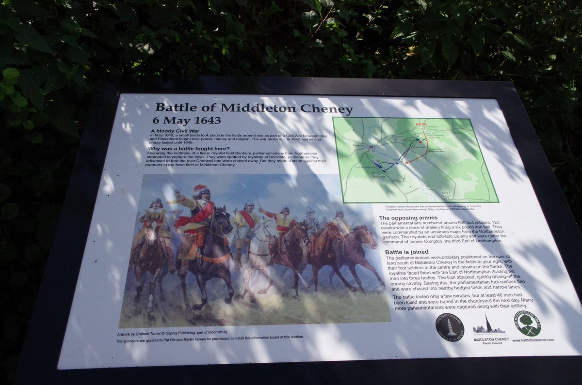 This morning's post sees the #ECWtravelogue take a trip to the site of the Battle of Middleton Cheney, 6th May 1643 #EnglishCivilWar #Warsof3Kingdoms #BritishCivilWars  keepyourpowderdry.co.uk/2023/11/battle…