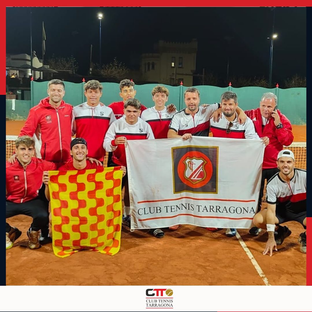 TennisTarragona's tweet photo. CAMPIONS D’ESPANYAAAAAA🖤❤️🏆

Després de guanyar per 4-3 al RST Magdalena a Santander, l'Absolut B s’ha proclamat campió d’Espanya de Categoria C🤩

CLUB TENNIS TARRAGONA, #LATEVACASA 🖤❤️

#totsfemctt #joemsumoalctt #ctt #clubtennistarragona #comunitatctt #femfamilia #tennis https://t.co/2ZJ0zAw7Ph