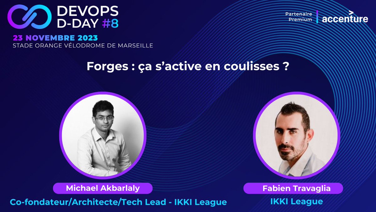 DEVOPS D-DAY (@devopsdday) on Twitter photo Ce jeudi Michael Akbaraly & Fabien Travaglia - <a href="/IKKILeague/">IKKI League</a> vous captiveront avec leur talk "Forges : ça s'active en coulisses ?"
Alors un petit conseil : si ce n'est pas déjà fait, inscrivez-vous aux <a href="/Devopsdday/">DEVOPS D-DAY</a> avant (en + sur place c'est plus cher 😱 ) Ce jeudi Michael Akbaraly & Fabien Travaglia - <a href="/IKKILeague/">IKKI League</a> vous captiveront avec leur talk "Forges : ça s'active en coulisses ?"
Alors un petit conseil : si ce n'est pas déjà fait, inscrivez-vous aux <a href="/Devopsdday/">DEVOPS D-DAY</a> avant (en + sur place c'est plus cher 😱 )