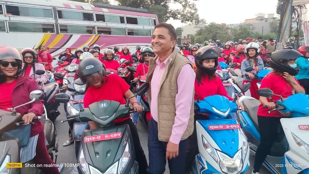 FoundationNasa's tweet photo. Butwal organized a peaceful scooter rally in solidarity with the world traffic victims and remembered them by lighting candles on the occasion of world remembrance day of road traffic victims .. https://t.co/6X3w1AJG7u