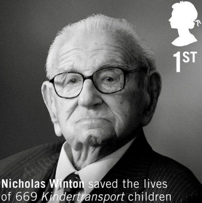 In 2016 a British man who saved the lives of 669 mostly Jewish children during the Holocaust feat. in a set of Royal Mail stamps, honouring UK's greatest humanitarians &amp; their achievements. 
On this #WorldChildrensDay we remember Sir Nicholas Winton. RT
