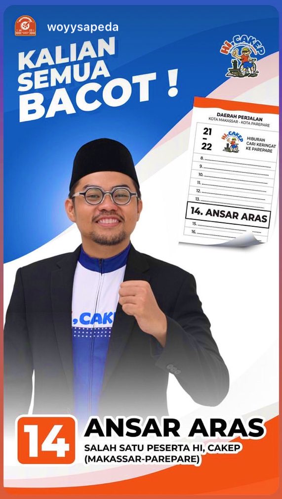 AnsarAras_'s tweet photo. Hanya poster sepedaan. https://t.co/I3vInvf593