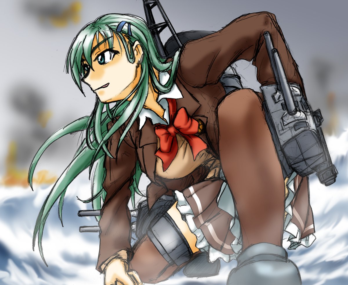 鈴谷(艦隊これくしょん) 「#鈴谷進水日 ということで再掲で。 ワンドロに参加するべきなんだろうけれども、今」|多足のイラスト