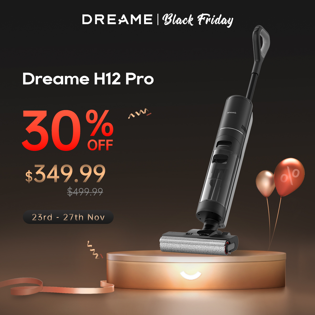 Dreame on X: Dreame H12 Pro - where Wet and Dry Vacuum meets excellence.  Secure yours with edge-to-edge cleaning on Dreame Black Friday Sale and  save an extra 5% using code “H12ProUS”