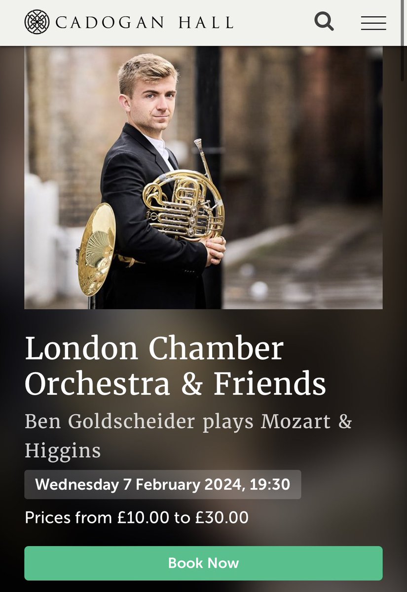 Yo folks! Tickets for the London prem of my horn concerto are now on sale! It’s a big one this, and close to my heart (wot with it being my own instrument) would love to see you there! @bengoldscheider @LCOorchestra @britishhorns cadoganhall.com/whats-on/londo…