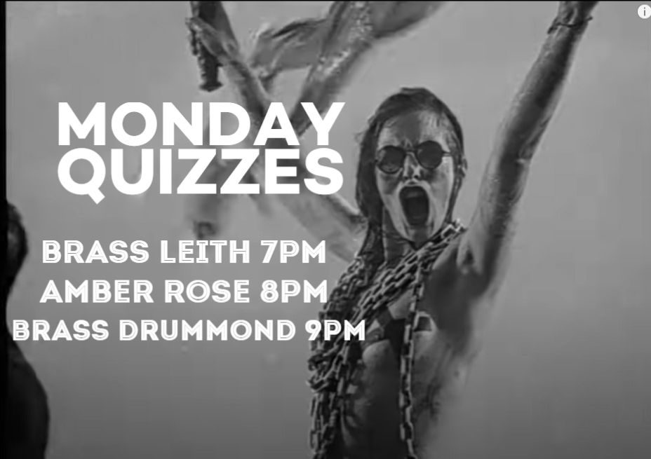 Tonight's quizzes and free answers: == 7pm – Brass Monkey Leith Walk Jackpot – £50 'AUTOHARP' == 8pm - Amber Rose Jackpot – £50 'OPUS' == 9pm – Brass Monkey Drummond St Jackpot – £100 'SHIH TZU' == #dpquiz #edinburghquizzes #edinburghquiz #edinburgh #leith #southside #trivia