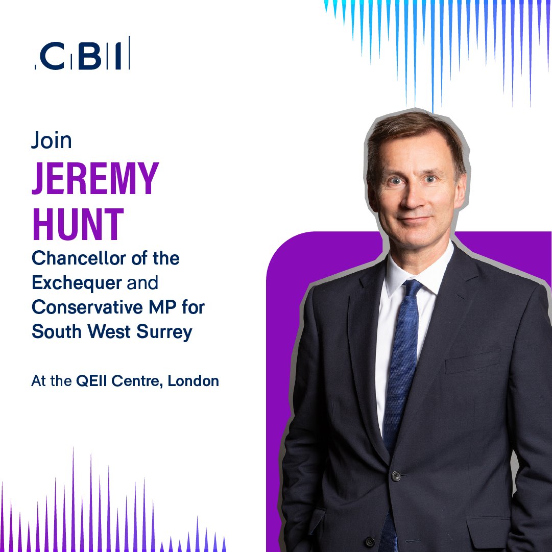We're excited to announce @Jeremy_Hunt, UK Chancellor, will be joining us at today's #CBI23. With the Autumn Statement mere days away, we're looking forward to hearing his message to business. More details on today's event can be found here: brnw.ch/21wEAuu