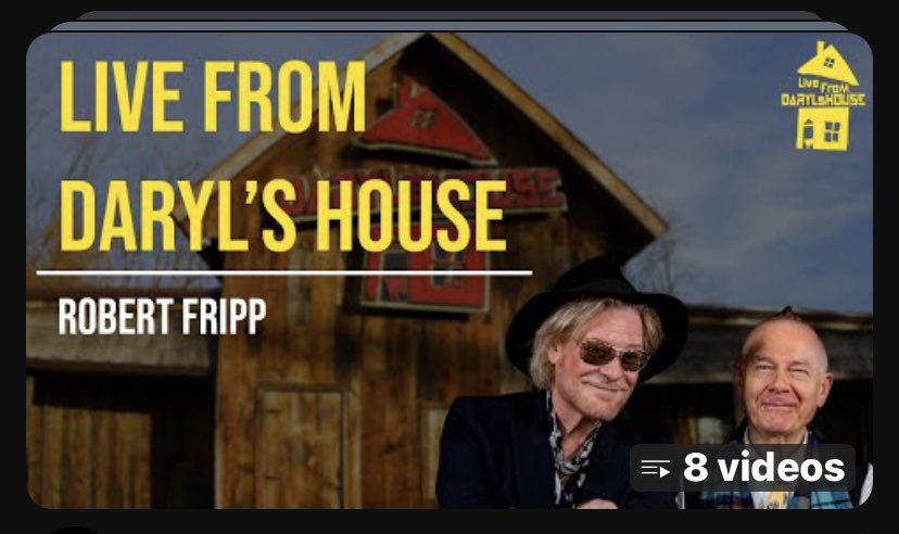 I’m so happy to see “Live from Daryl’s House” is back! EP87 - Daryl Hall and Robert Fripp - You Burn Me Up I'm A Cigarette
#LFDH #RobertFripp #DarylHall 

youtu.be/kkb783rNjO0?si…