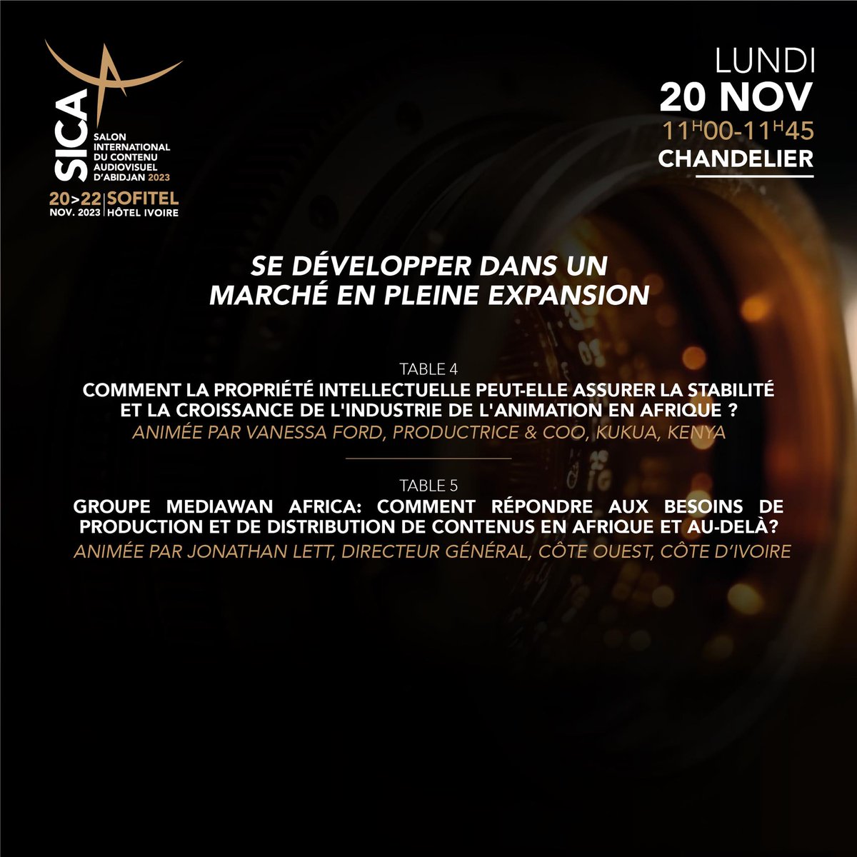 CoteOuest2's tweet photo. Nous vous attendons nombreux à partir de 11H00 au SICA Abidjan  @SofitelAbidjan pour assister à la table ronde 5 animée par Monsieur Jonathan Lett, Directeur Général de Côte Ouest Audiovisuel, groupe @MediawanFr #Afrique
#SICA2023 #CoteOuestAudiovisuel #MINCOM   #Audiovisuel https://t.co/s1rpnNr1dA