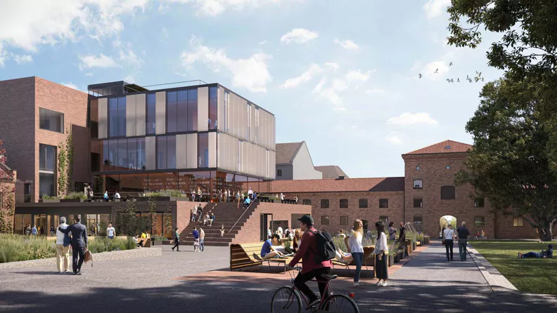 FLMsenteret's tweet photo. Oslo kommune planlegger ny videregående skole i Myntgata 2. Dersom Bystyret vedtar prosjektet i desember, planlegger man å starte opp lettriving i januar. Om alt går etter planen, vil bygget stå ferdig til skolestart 2027, mender @Oslokommune #skolebygg https://t.co/E5WLBvH0mC https://t.co/Q50z8la8pT