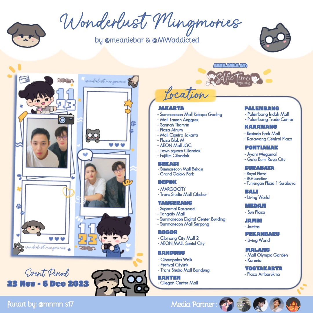 gentifiy's tweet photo. ✨ 𝒘𝒐𝒏𝒅𝒆𝒓𝒍𝒖𝒔𝒕 𝒎𝒊𝒏𝒈𝒎𝒐𝒓𝒊𝒆𝒔 ✨

— 1123 MinWon Day photobooth event
by @meaniebar &amp; @MWaddicted

🗓️ 23 Nov - 6 Dec
📍@selfietimeid

please kindly tag us &amp; use the hashtag #WonderlustMingmories 🐶🐱🤍 https://t.co/zIMOsLHDZJ