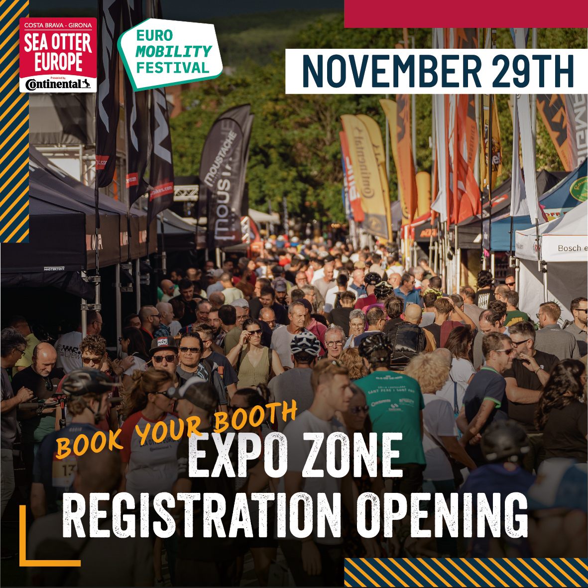 🔜 Sea Otter Europe Costa Brava Girona by Continental and Euro Mobility Festival 2024 are moving forward. 

Next week will open the Expo Zone booking for the brands that were present in 2023.

#SeaOtterEurope #EuroMobilityFestival
