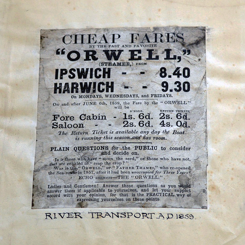 IpswichMuseums's tweet photo. 🚢🎟️ In 1859, a ferry ride from Ipswich to Harwich had a class system with tickets up to £9.59. Today, it's a one-class journey for all at £4.40 per adult. The routes have evolved, but our love for river crossings stands the test of time! 🌊 #OrwellRiver #FareComparison https://t.co/cWK4IWrqsD