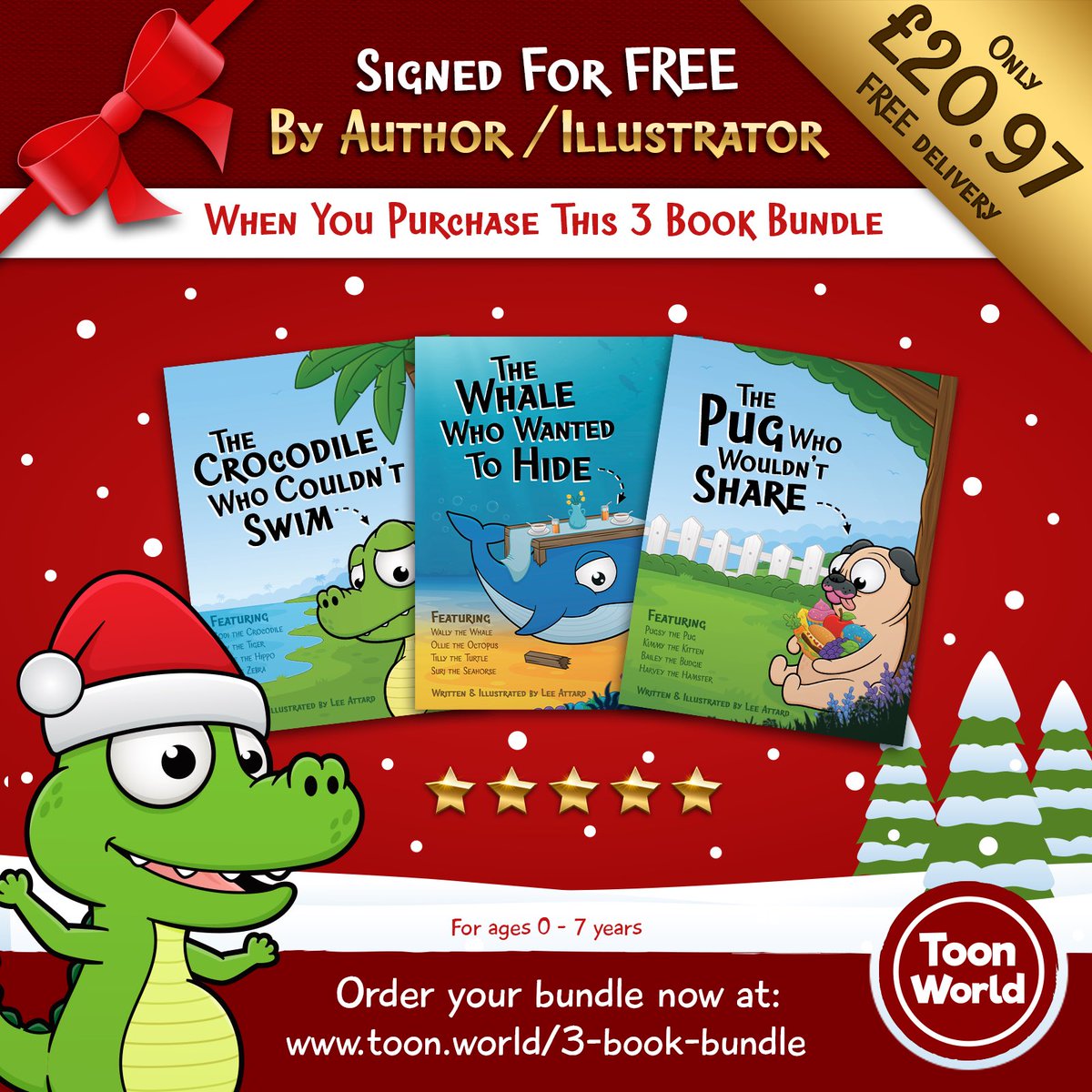 Christmas is fast approaching, so why not gift a child you care about one of our fantastic children's book bundles, both of which come with FREE author book signing and message service. Visit toon.world/store/?product… to order your copy today. #christmasgiftsuk