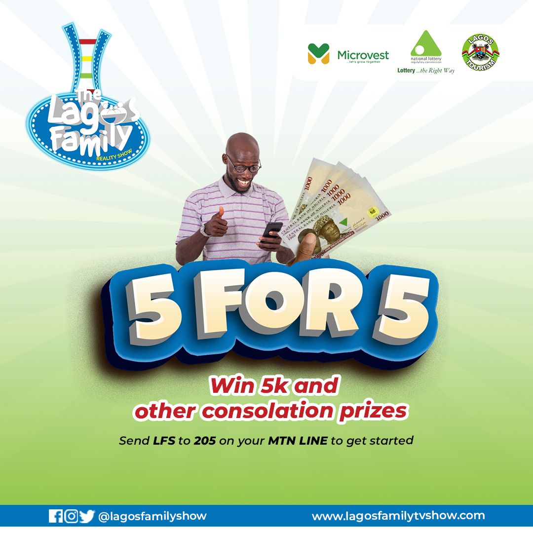 lagosfamilyshow's tweet photo. HOW TO WIN
1. Tag 5 people to register for the Lagos Family Reality TV show
2.They must be following LFRTVS page
3. Comment DONE
Winners will be randomly selected.
Registration for the Lagos Family Reality TV Show is still on.
Send LFS to 205 on an MTN line
#lagosfamilyshow https://t.co/cfzbkHxs5n
