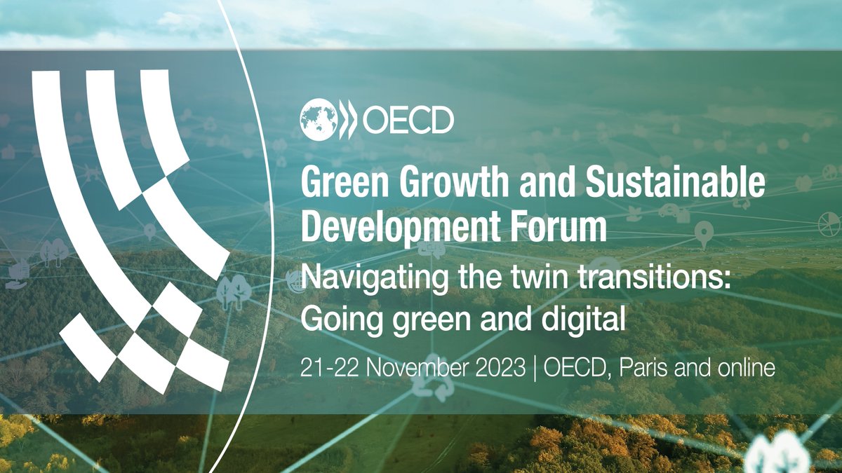 💡 How can the digital & green transitions help build more sustainable societies? 🌱Join us tomorrow for the annual @OECD_ENV Green Growth and Sustainable Development Forum. 📅21-22 Nov in-person & online Register ➡️ oe.cd/ggsd-2023 #GGSD