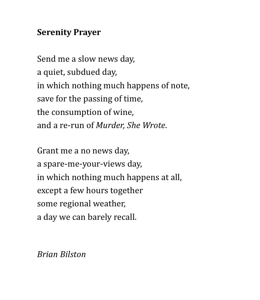 Today’s poem is called ‘Serenity Prayer’.