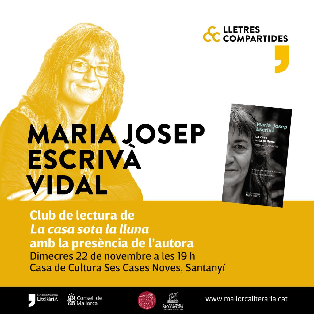 Aquest dimecres, a Santanyí, farem tertúlia poètica amb <a href="/MjEscriva/">Maria Josep Escrivà</a>