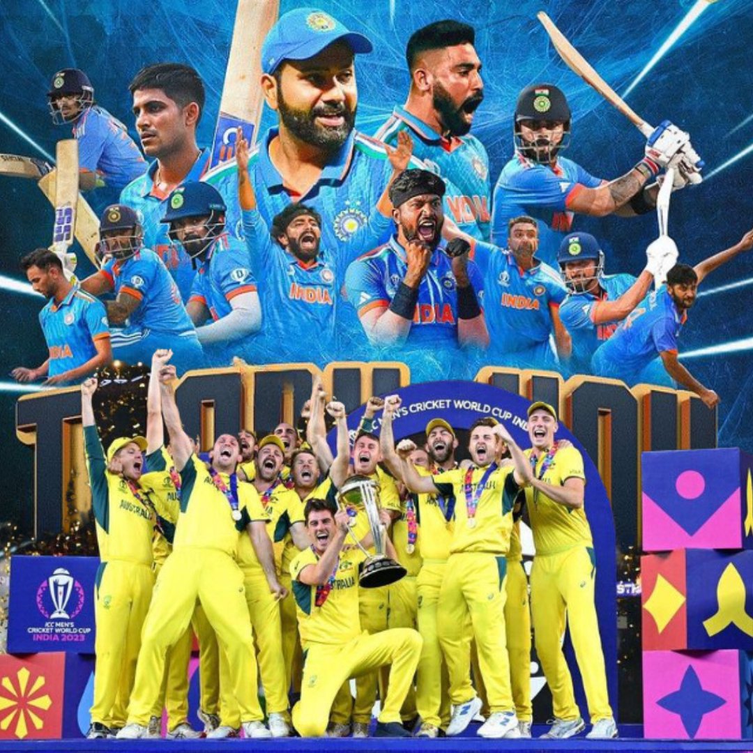 Hats off to Team India for their remarkable efforts in the ICC World Cup Men’s 2023, securing the 2nd place! A display of incredible sportsmanship. Congratulations to the Australian cricket team for winning the ICC Men’s World Cup 2023! #TeamIndia #ICCWorldCup2023 #Cricket
