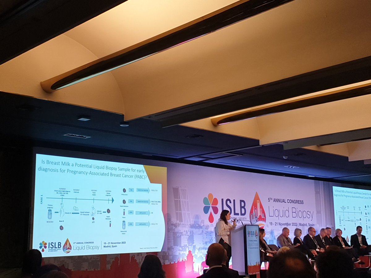 Konstantinos Venetis (@konvenetis) on Twitter photo #ISLB23 Day 2: Extremely interesting data presented by Ana Vivancos on the use breast milk as a #LiquidBiopsy sample for the early diagnosis of pregnancy-associated breast cancer #PABC 👏🏻🩸
<a href="/ChristianRolfo/">Christian Rolfo</a> <a href="/UmbertoMalapel1/">Umberto Malapelle</a> <a href="/MJOSESERRANO19/">M JOSE SERRANO Lab (LB&Cancer Interception group)</a> @NicolaFuscoMD
<a href="/isliquidbiopsy/">International Society of Liquid Biopsy</a> #ISLB23 Day 2: Extremely interesting data presented by Ana Vivancos on the use breast milk as a #LiquidBiopsy sample for the early diagnosis of pregnancy-associated breast cancer #PABC 👏🏻🩸
<a href="/ChristianRolfo/">Christian Rolfo</a> <a href="/UmbertoMalapel1/">Umberto Malapelle</a> <a href="/MJOSESERRANO19/">M JOSE SERRANO Lab (LB&Cancer Interception group)</a> @NicolaFuscoMD
<a href="/isliquidbiopsy/">International Society of Liquid Biopsy</a>
