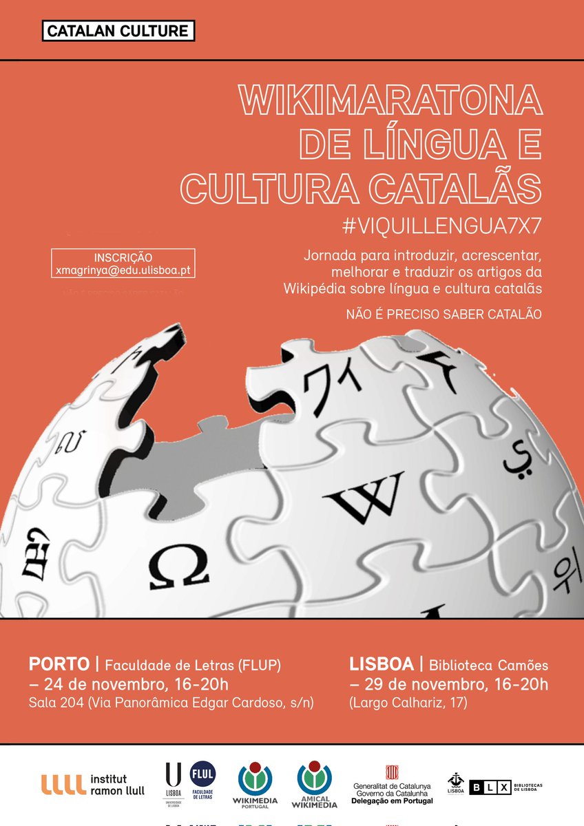 magri_vieret's tweet photo. La Viquimarató #ViquiLlengua7x7 torna a Lisbona i aterra, per primera vegada, a Porto i a París. Què, li fotem? #XarxaLlull https://t.co/LemChbkiWY