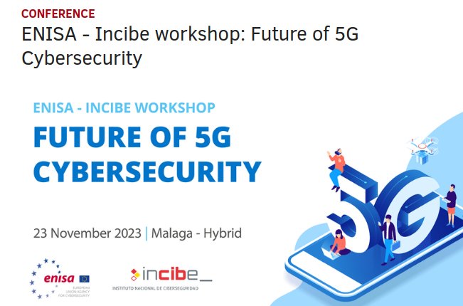 El día 23 de noviembre Layakk estará presente en Malaga en la  conferencia de ENISA - Incibe workshop: Future of 5G Cybersecurity. Te esperamos. enisa.europa.eu/events/enisa-i…