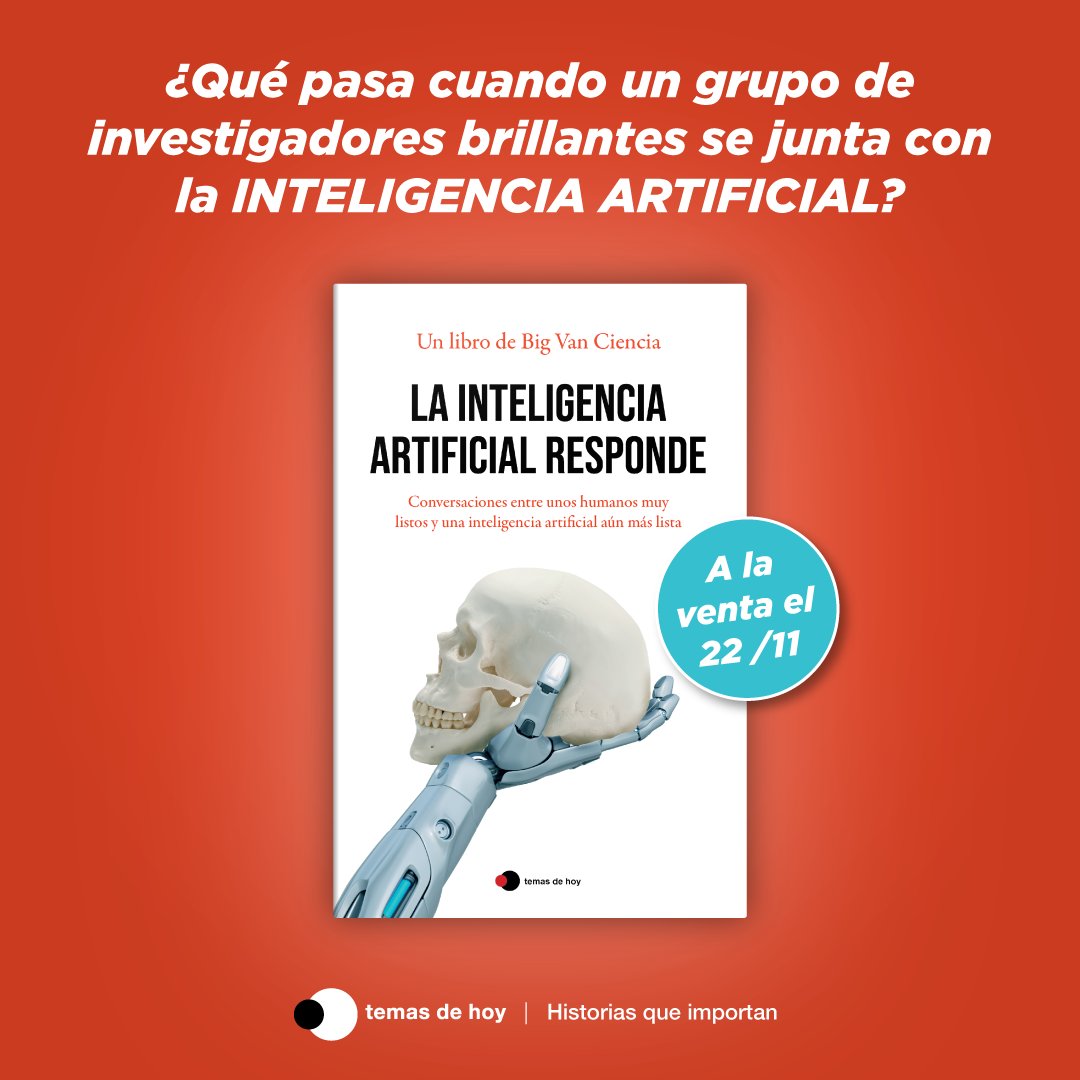 BigVanCiencia's tweet photo. 🤖✨ Descubre el fascinante encuentro entre 7 brillantes científicos y la inteligencia artificial más avanzada. 📚 "La inteligencia artificial responde" te invita a un viaje emocionante por las grandes preguntas de la humanidad. 🌐 ¡Adquiérelo ahora! ➡️ https://t.co/egJMS729vr https://t.co/Z9bDSftKqc