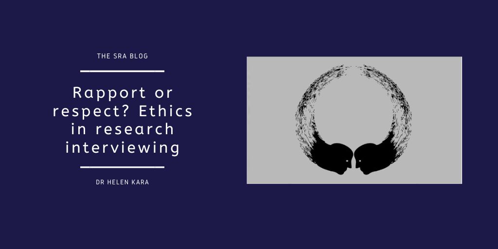 TheSRAOrg's tweet photo. In this #SRABlog post @DrHelenKara discusses the importance of respect, honesty and care in qualitative interviewing.

https://t.co/T3jvxP8jKi

#SocialResearch #Qual #Research https://t.co/mJrKyoUqNX