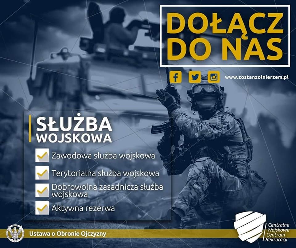 WCR_Jaslo's tweet photo. Dzisiaj spotkasz nas w🏎 mobilnym punkcie rekrutacji na basenie #MOSIR Jasło  w godz. 10.00-14.00 #WojskoPolskie #DołączDoNas #ZostańŻołnierzem #DobrowolnaZSW #WOT #ZawodowaSW https://t.co/vYn2IkarFh