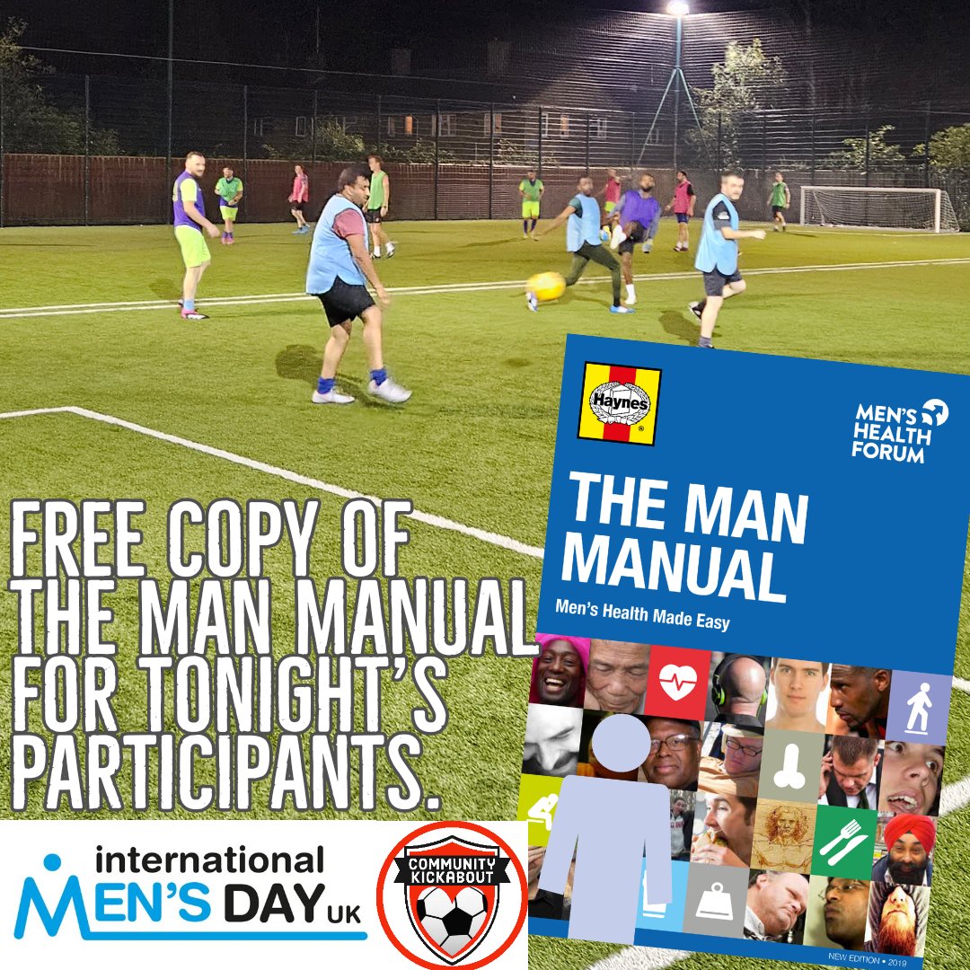 To acknowledge yesterday's #InternationalMensDay and to support them theme 'Making a positive difference to the wellbeing and lives of men', everyone who plays in one of our Recreational Football games this week will recieve a Man Manual. ❤️⚽ More info: communitykickabout.org/2023/11/19/man…