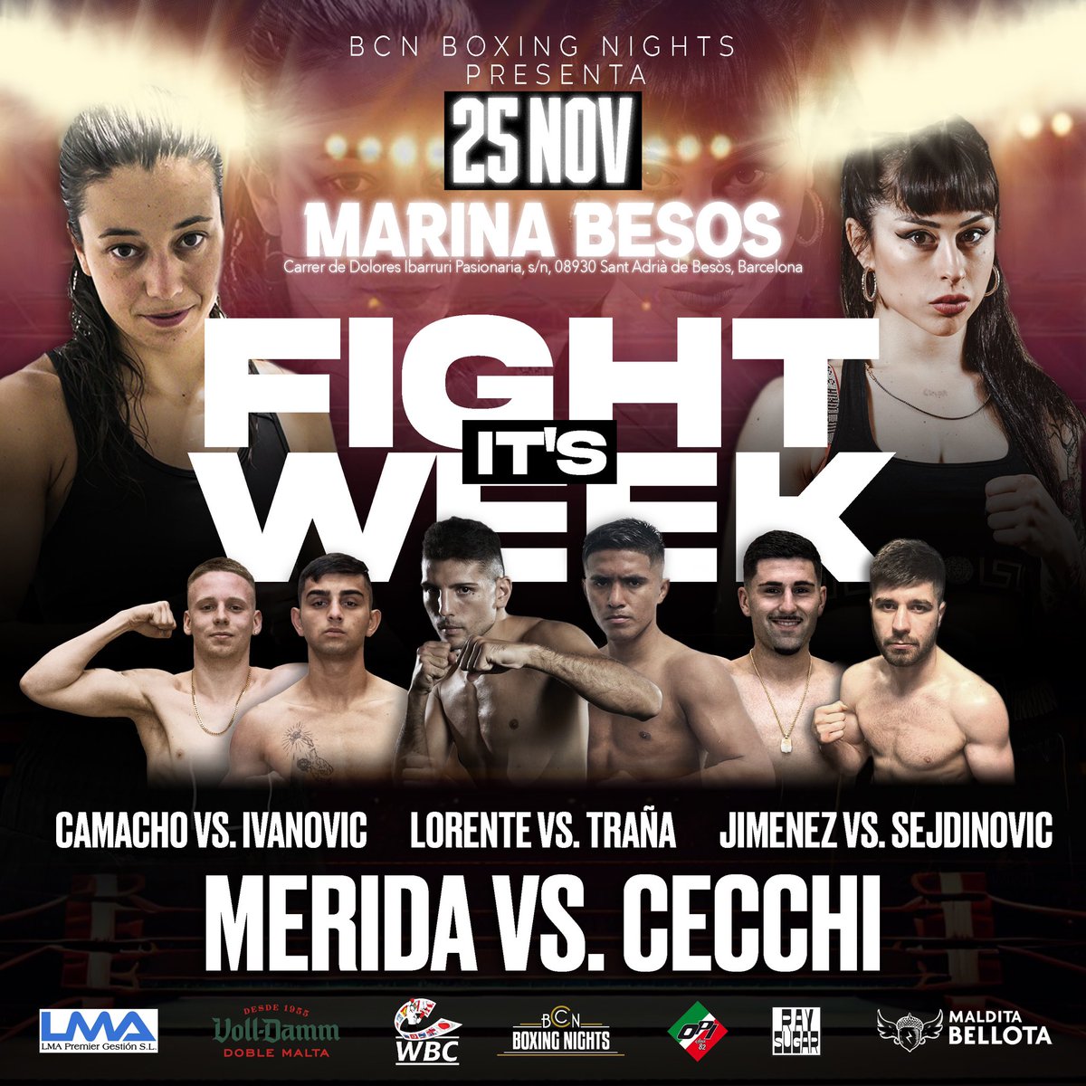 sandormartin's tweet image. Esta semana en el Twitch de @Reventxz 🥊🥊🥊🍿🍿🍿

Título @WBCBoxing Mediterráneo

#MeridaCecchi #LorenteTraña #CamachoIvanovic #JimenezSejdinovic 

🏆 Y también 1/4 Final Torneo BCN Boxing Nights