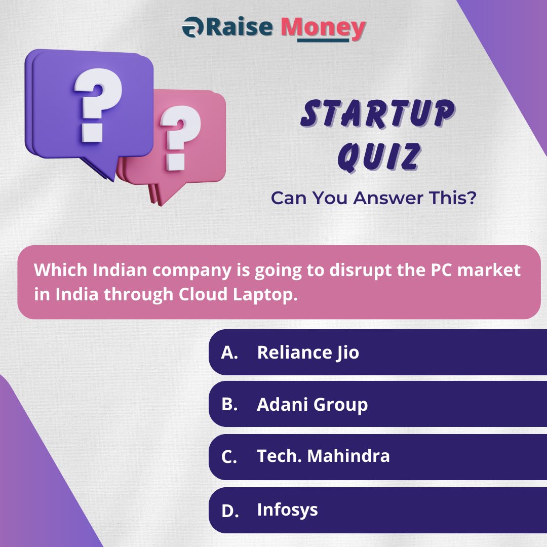 Are you aware of this recent news in the Indian startup ecosystem? 🙄

Answer the question and the winners will be mentioned in the next question post. 🤩

Hope to see you all 😌

#raisemoney #startup #startupquestion #startupquiz #mondayvibes
